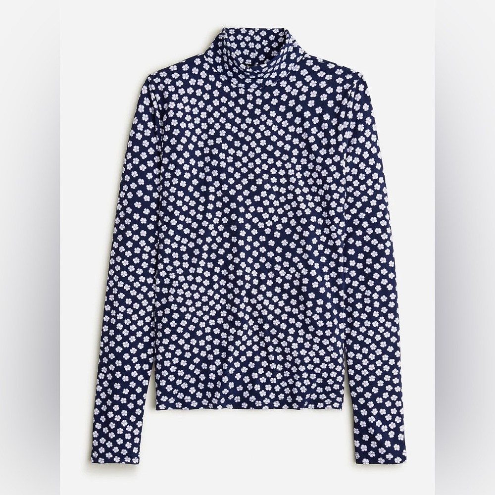 J.Crew matte jersey turtleneck in floral print XS